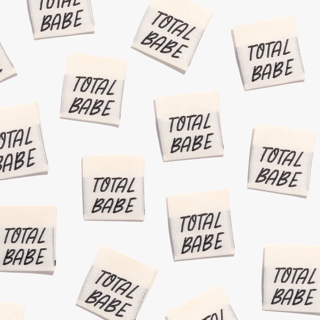 'Total Babe' woven labels 10 pack