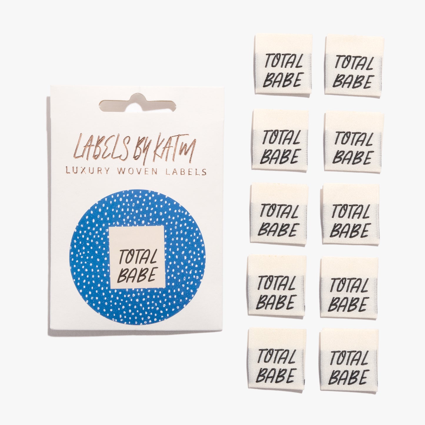 'Total Babe' woven labels 10 pack