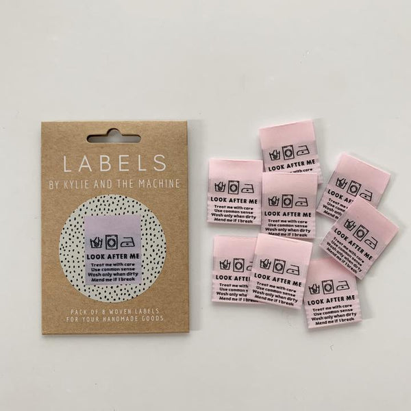 'Look After Me' woven labels 8 pack