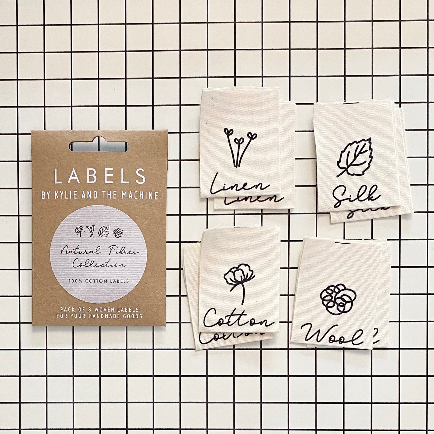 Natural fibres collection cotton labels 8 pack