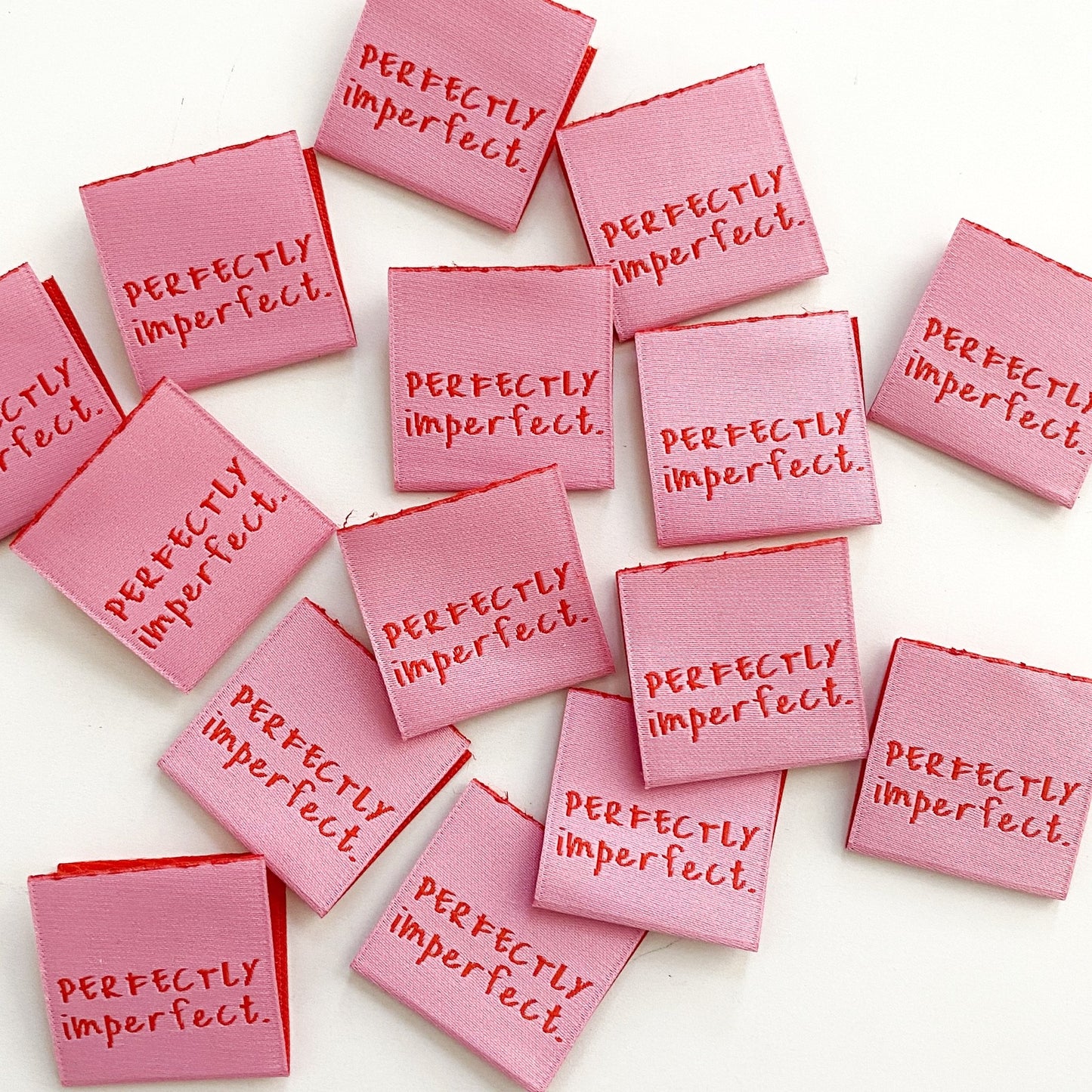 'Perfectly Imperfect' woven labels 10 pack