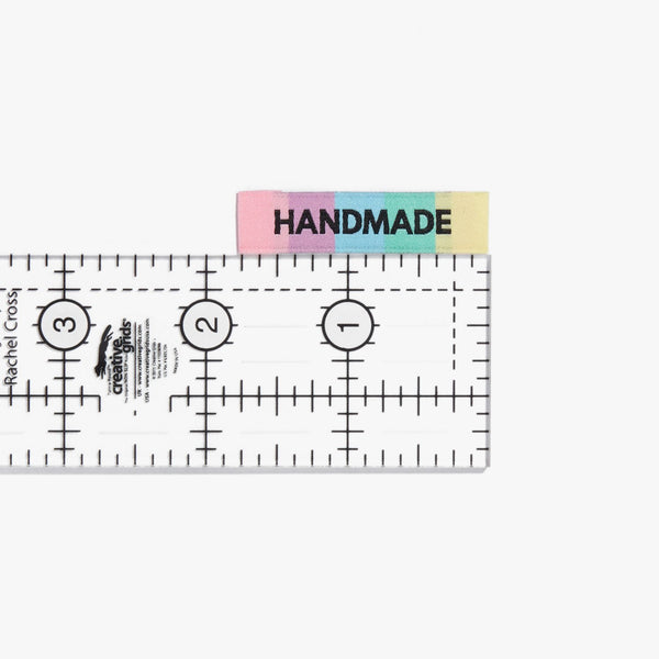 'HANDMADE' rainbow woven labels 10 pack